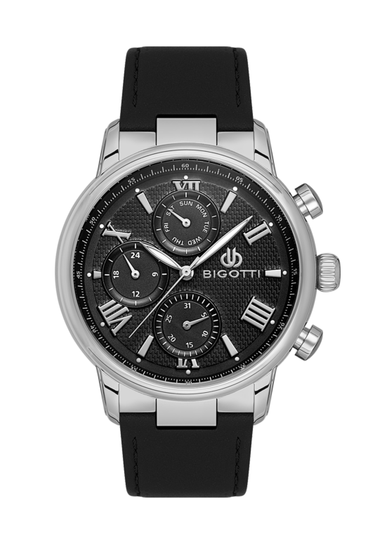 Bigotti Men Black Leather Analog Watch BG1105141