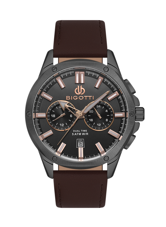 Bigotti Men Brown Leather Analog Watch BG1105215