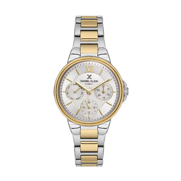 Daniel Klein Women Silver and Gold Stainless Steel Analog Watch DK1135114