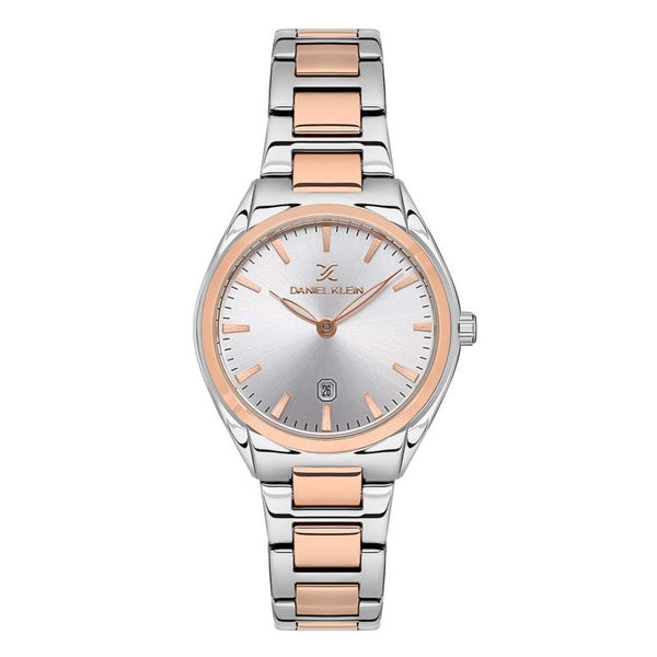 Daniel Klein Women Silver & Rose Gold Stainless Steel Analog Watch DK1136256