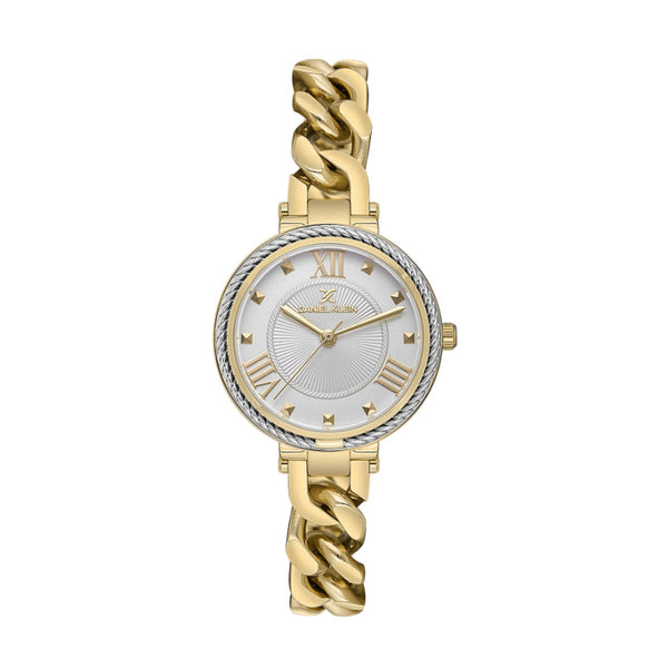 Daniel Klein Women Gold Stainless Steel Analog White Dial Watch DK1136272