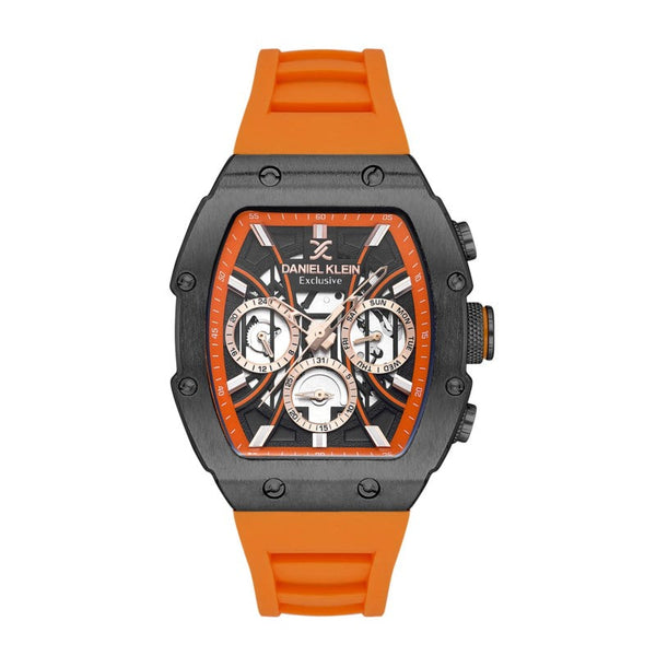 Daniel Klein Men Orange Silicone Analog Watch DK1136383