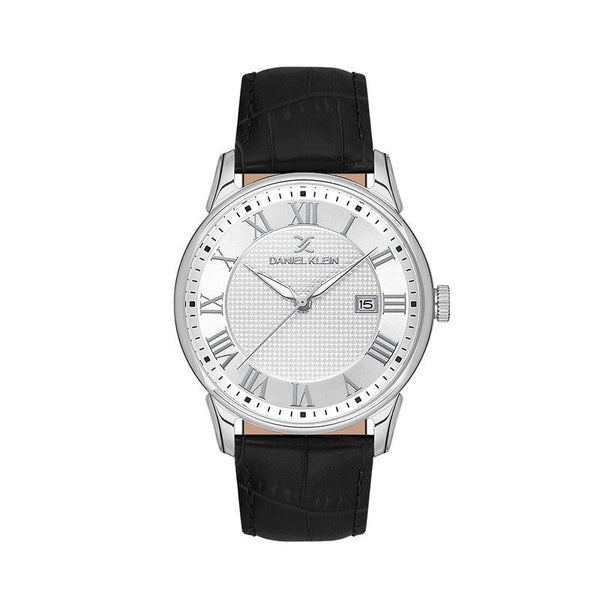 Daniel Klein Men Black Leather Analog Watch DK1136521