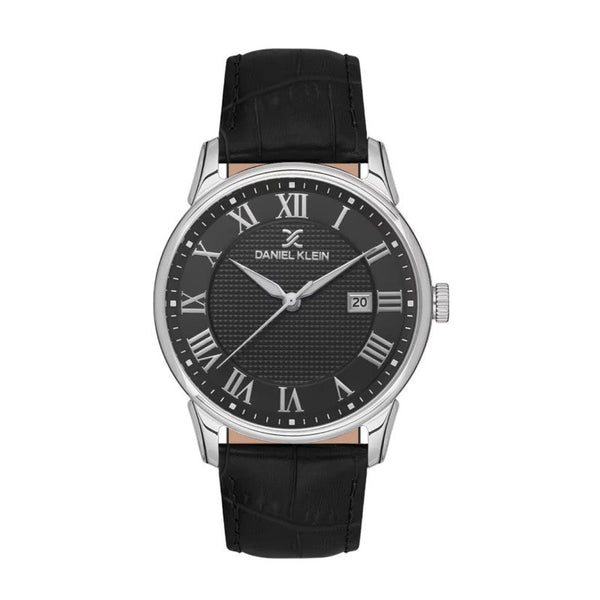 Daniel Klein Men Black Leather Analog Watch DK1136522