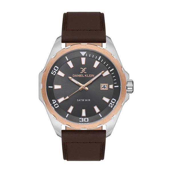 Daniel Klein Men Brown Leather Analog Watch DK1136533