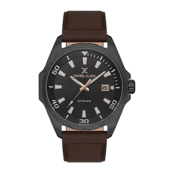 Daniel Klein Men Brown Leather Analog Watch DK1136534