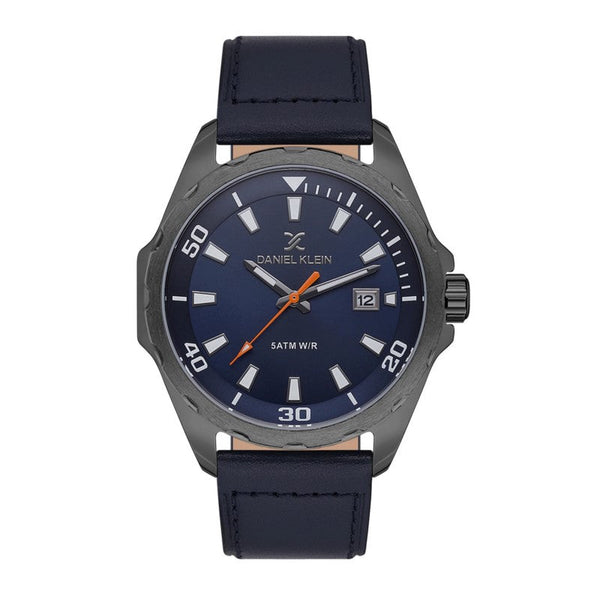 Daniel Klein Men Blue Leather Analog Watch DK1136535