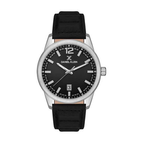 Daniel Klein Men Black Leather Analog Watch DK1136671