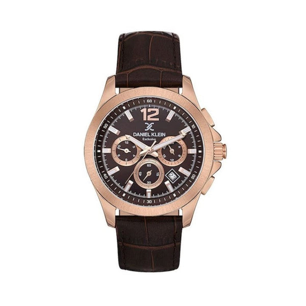 Daniel Klein Men Brown Leather Analog Watch DK1136715