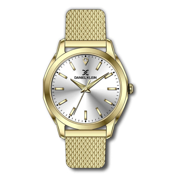 Daniel Klein Women Gold Mesh Band Analog Watch