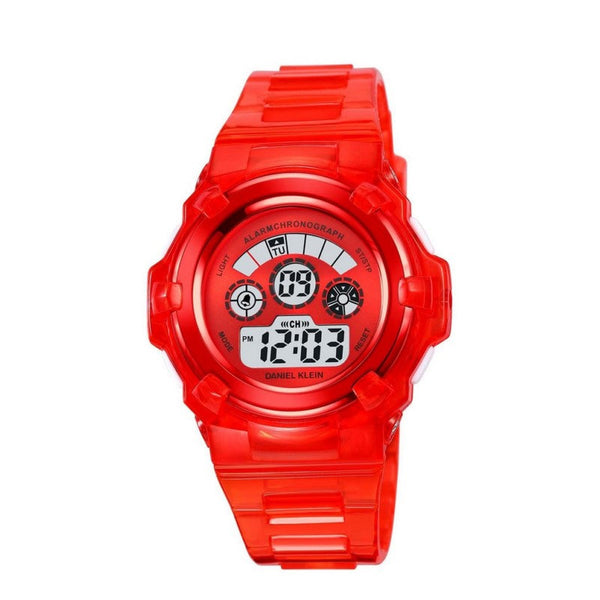 Daniel Klein Boys Red Silicone Digital Smart Watch