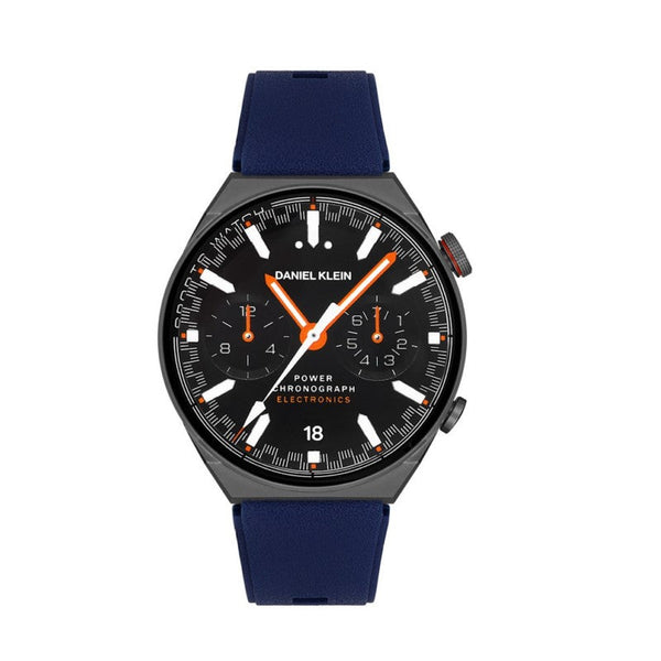 Daniel Klein Men Blue & Black Silicone & Stainless Steel Digital Smart Watch