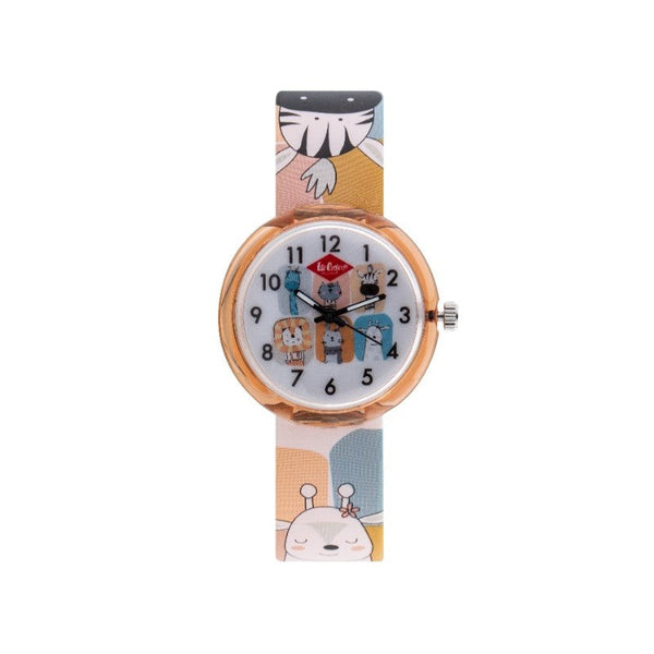 Lee Cooper Boys Yellow & Print Textile Analog Watch