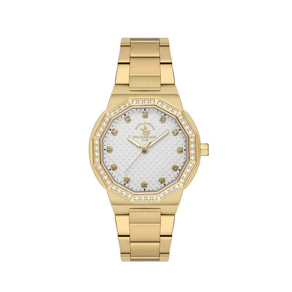 Santa Barbara Polo Women Gold Leather Analog Watch