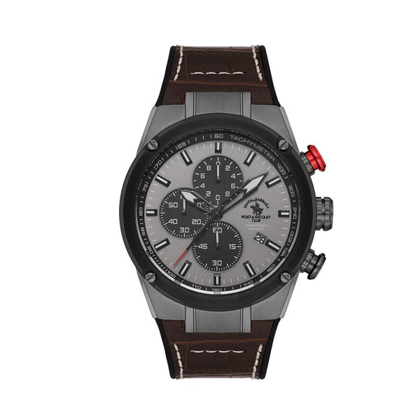 Santa Barbara Polo Men Brown Leather Analog Watch SB3100014