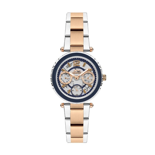 Slazenger Women Silver & Rose Gold Stainless Steel Analog Watch SL092286404