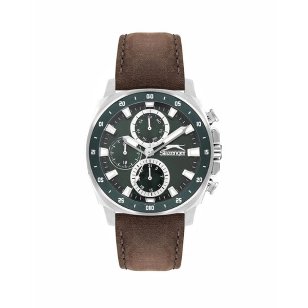 Slazenger Men Brown Leather Analog Watch SL092293207